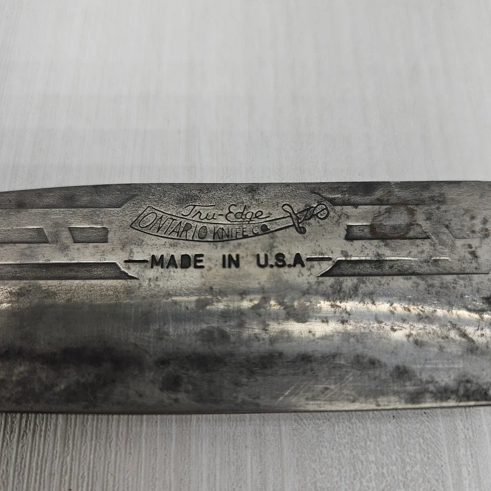 Vintage Old Hickory Ontario Knife Co Tru-Edge Carbon Steel Slicer Made in USA